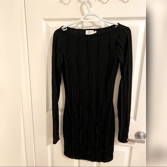Black ribbed long sleeve dress from Nakd - Picture 2 of 3